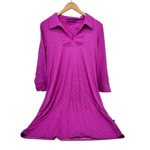 Banana Boat Pink Purple Geometric UPF 50+ Sun Protection Dress Womens Large L